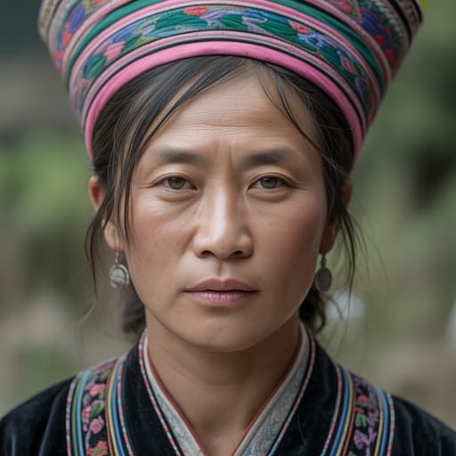 Hmong, rendered by Ideogram 3.0 Turbo from the shared prompt, AI-generated adult subject