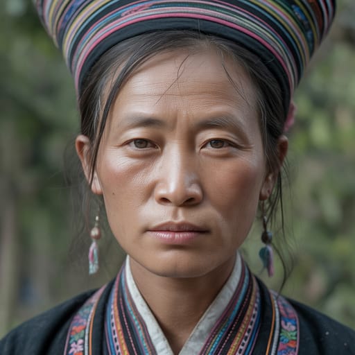 Hmong, rendered by Ideogram 3.0 Turbo from the shared prompt, AI-generated adult subject