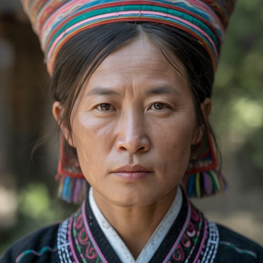 Hmong, rendered by Ideogram 3.0 Turbo from the shared prompt, AI-generated adult subject
