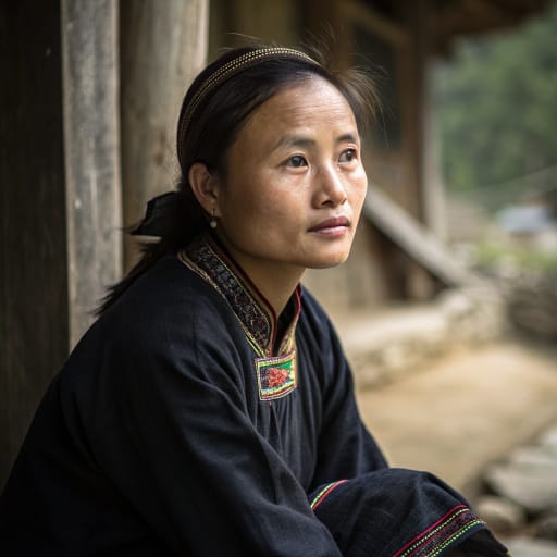Hmong, rendered by Recraft V3 from the shared prompt, AI-generated adult subject