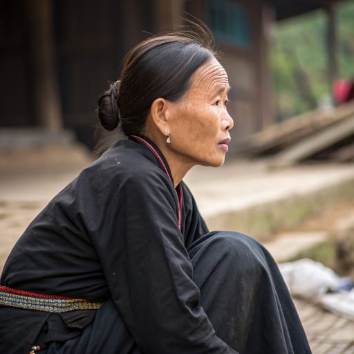 Hmong, rendered by Recraft V3 from the shared prompt, AI-generated adult subject