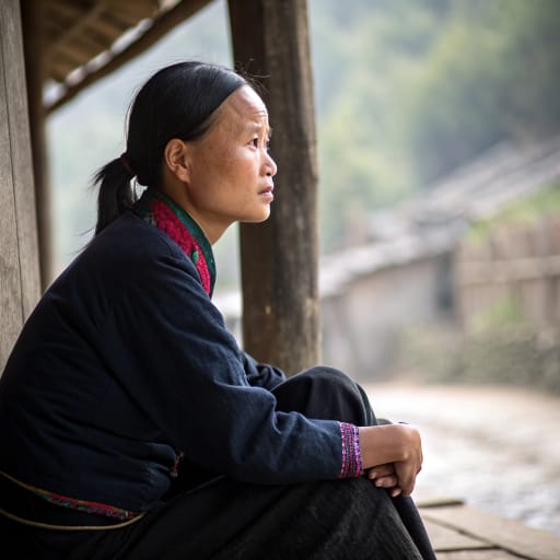 Hmong, rendered by Recraft V3 from the shared prompt, AI-generated adult subject