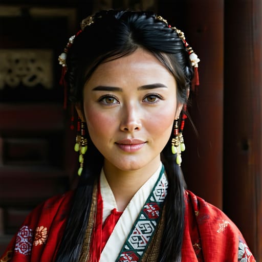 Hmong, rendered by Stable Diffusion 3.5 Large from the shared prompt, AI-generated adult subject