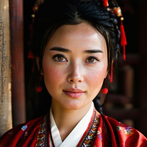 Hmong, rendered by Stable Diffusion 3.5 Large from the shared prompt, AI-generated adult subject