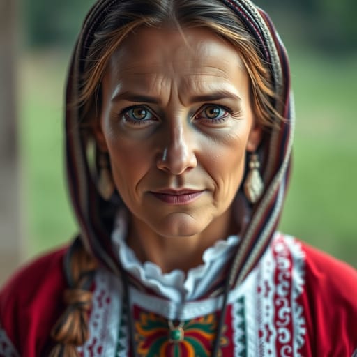 Hungarians, rendered by FLUX.1 schnell from the shared prompt, AI-generated adult subject
