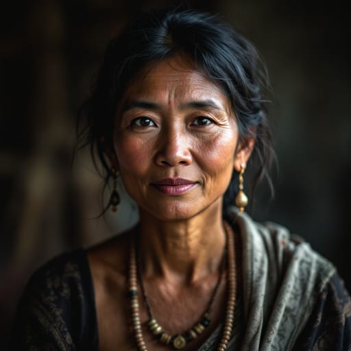 Iban, rendered by FLUX 1.1 Pro from the shared prompt, AI-generated adult subject