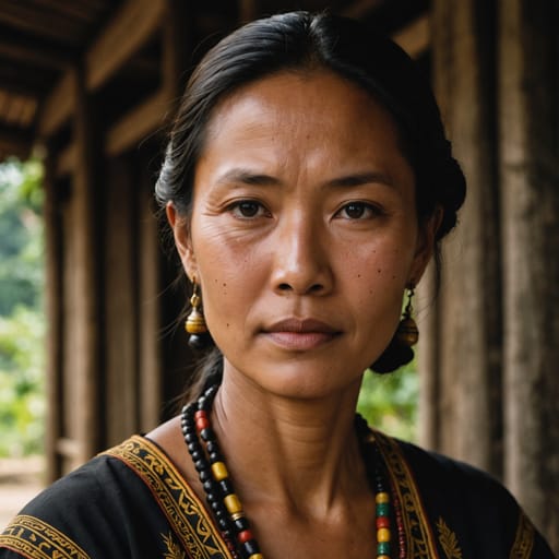 Iban, rendered by Stable Image Core from the shared prompt, AI-generated adult subject