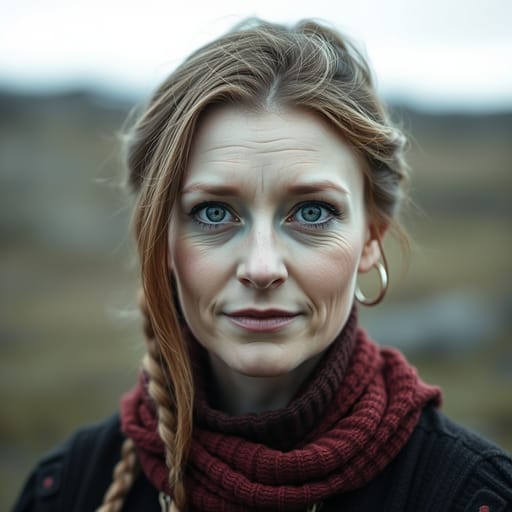 Icelanders, rendered by FLUX.1 schnell from the shared prompt, AI-generated adult subject