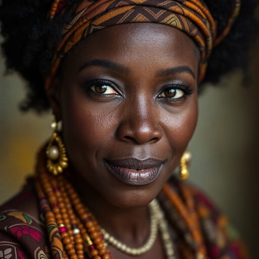 Igbo, rendered by FLUX 1.1 Pro from the shared prompt, AI-generated adult subject