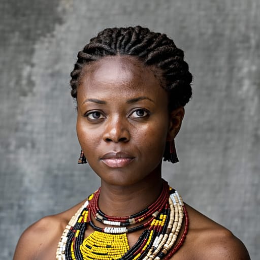 Igbo, rendered by Stable Diffusion 3.5 Large from the shared prompt, AI-generated adult subject