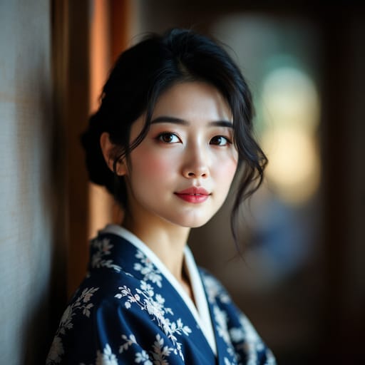 Japanese, rendered by FLUX 1.1 Pro from the shared prompt, AI-generated adult subject