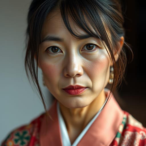 Japanese, rendered by FLUX.1 schnell from the shared prompt, AI-generated adult subject