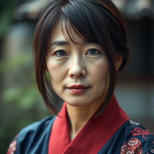 Japanese, rendered by FLUX.1 schnell from the shared prompt, AI-generated adult subject
