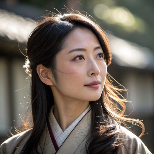 Japanese, rendered by Recraft V3 from the shared prompt, AI-generated adult subject