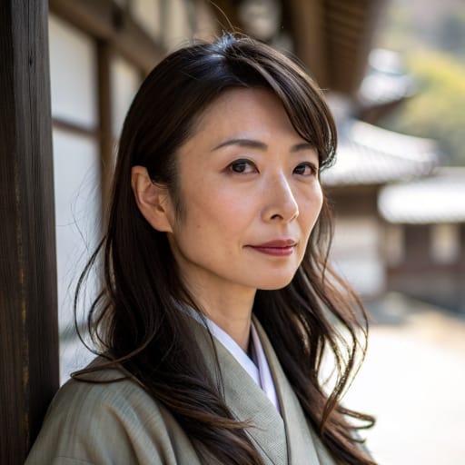 Japanese, rendered by Recraft V3 from the shared prompt, AI-generated adult subject