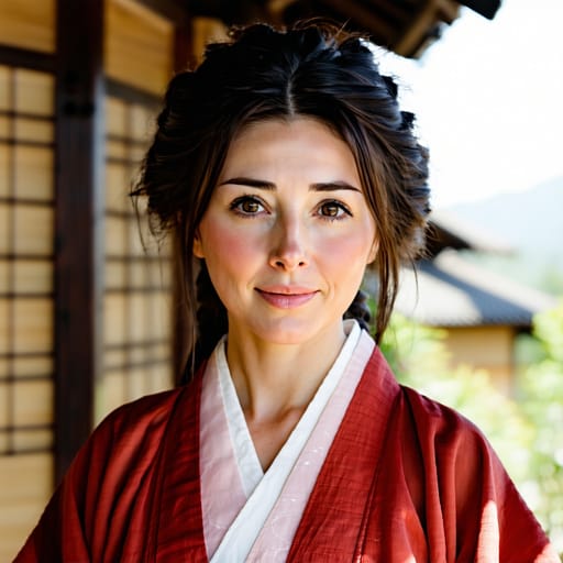 Japanese, rendered by Stable Diffusion 3.5 Large from the shared prompt, AI-generated adult subject
