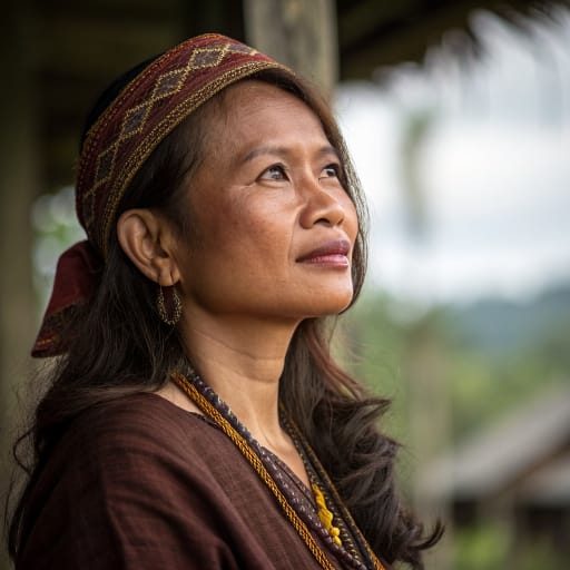 Kadazan-Dusun, rendered by Recraft V3 from the shared prompt, AI-generated adult subject