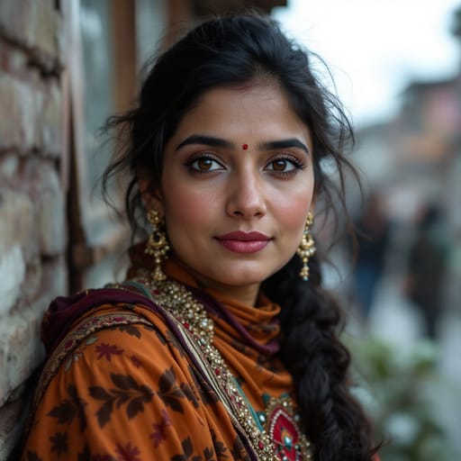 Kashmiris, rendered by FLUX 1.1 Pro from the shared prompt, AI-generated adult subject