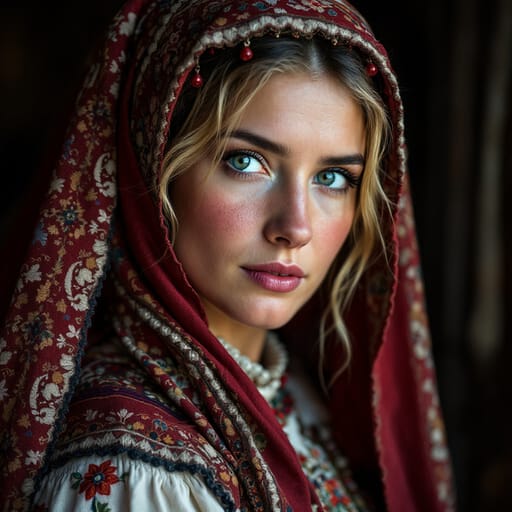 Latvians, rendered by FLUX 1.1 Pro from the shared prompt, AI-generated adult subject
