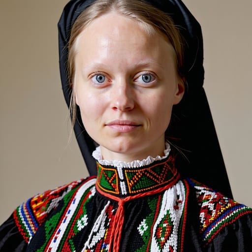 Latvians, rendered by Stable Diffusion 3.5 Large from the shared prompt, AI-generated adult subject