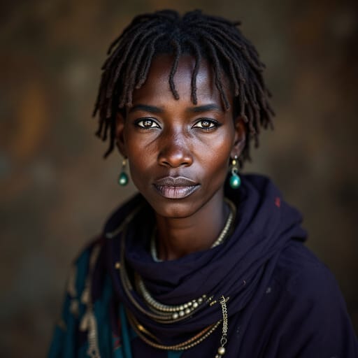 Maasai, rendered by FLUX 1.1 Pro from the shared prompt, AI-generated adult subject