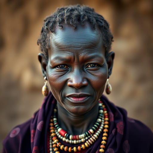 Maasai, rendered by FLUX.1 schnell from the shared prompt, AI-generated adult subject