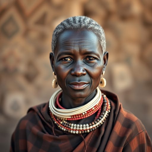 Maasai, rendered by FLUX.1 schnell from the shared prompt, AI-generated adult subject