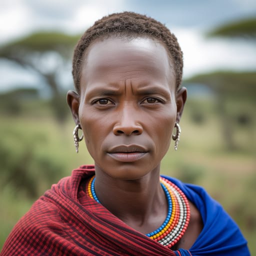 Maasai, rendered by Ideogram 3.0 Turbo from the shared prompt, AI-generated adult subject