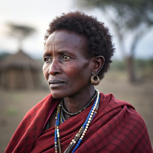 Maasai, rendered by Recraft V3 from the shared prompt, AI-generated adult subject