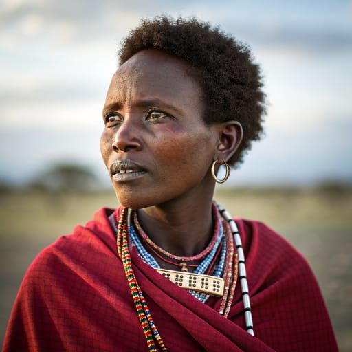 Maasai, rendered by Recraft V3 from the shared prompt, AI-generated adult subject