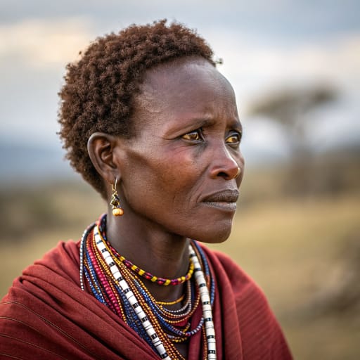 Maasai, rendered by Recraft V3 from the shared prompt, AI-generated adult subject