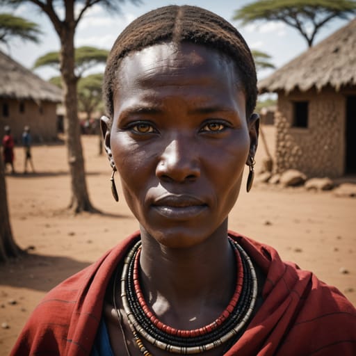 Maasai, rendered by Stable Image Core from the shared prompt, AI-generated adult subject