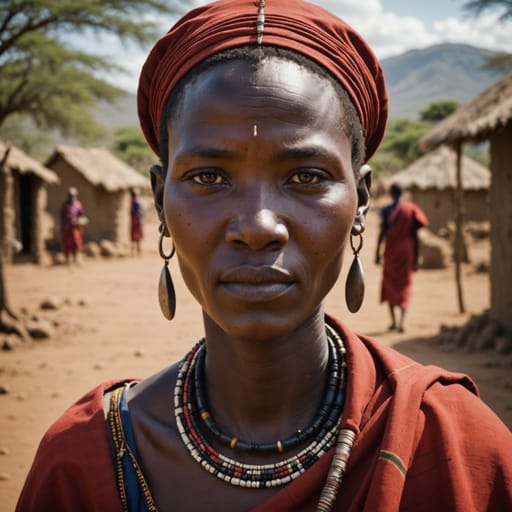 Maasai, rendered by Stable Image Core from the shared prompt, AI-generated adult subject