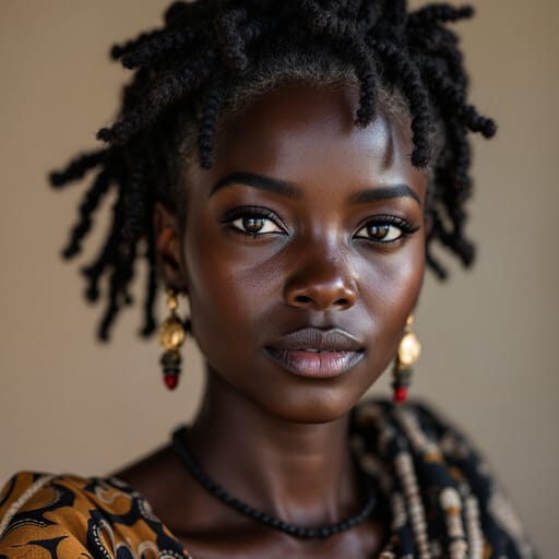 Mandinka, rendered by FLUX 1.1 Pro from the shared prompt, AI-generated adult subject