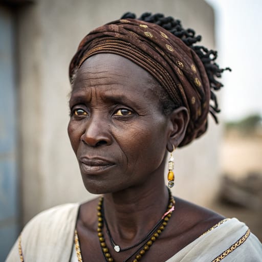 Mandinka, rendered by Recraft V3 from the shared prompt, AI-generated adult subject