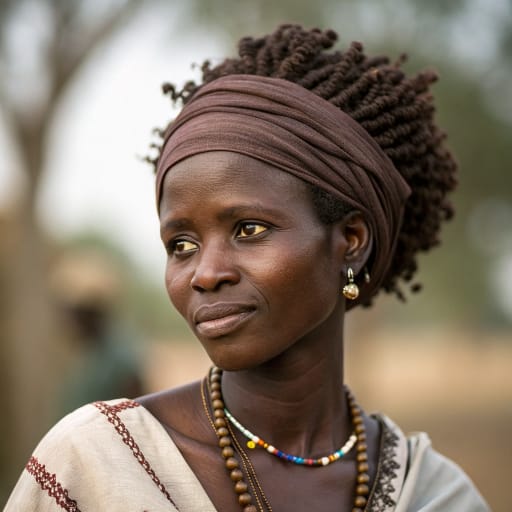 Mandinka, rendered by Recraft V3 from the shared prompt, AI-generated adult subject