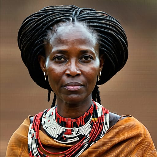 Mandinka, rendered by Stable Diffusion 3.5 Large from the shared prompt, AI-generated adult subject