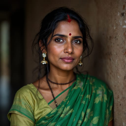 Marathi, rendered by FLUX 1.1 Pro from the shared prompt, AI-generated adult subject