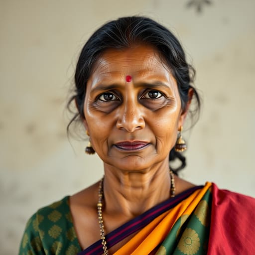 Marathi, rendered by FLUX.1 schnell from the shared prompt, AI-generated adult subject