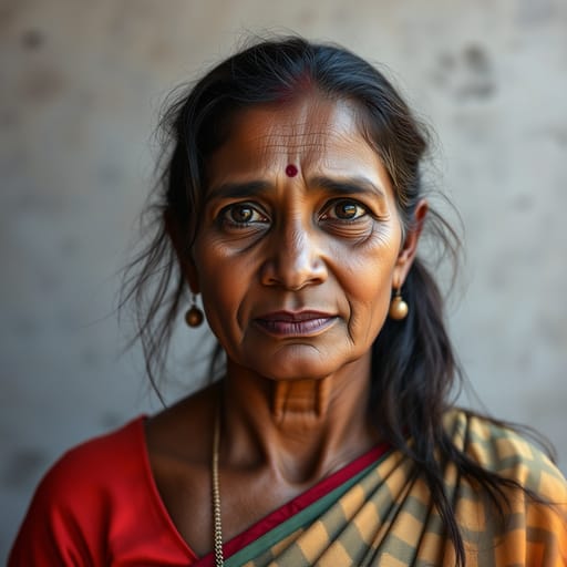 Marathi, rendered by FLUX.1 schnell from the shared prompt, AI-generated adult subject