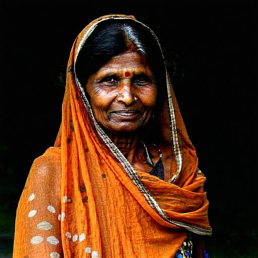 Marathi, rendered by Stable Diffusion 3.5 Large from the shared prompt, AI-generated adult subject