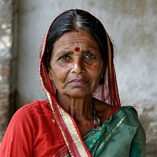 Marathi, rendered by Stable Diffusion 3.5 Large from the shared prompt, AI-generated adult subject