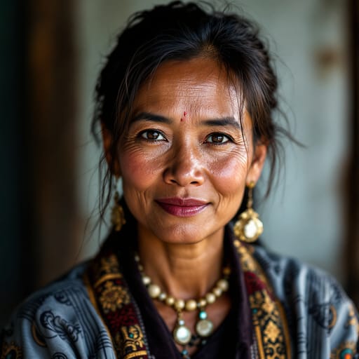 Minangkabau, rendered by FLUX 1.1 Pro from the shared prompt, AI-generated adult subject