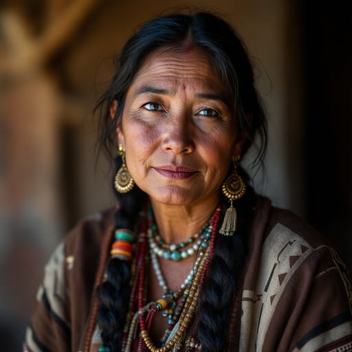Navajo, rendered by FLUX 1.1 Pro from the shared prompt, AI-generated adult subject