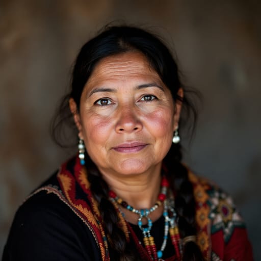 Navajo, rendered by FLUX 1.1 Pro from the shared prompt, AI-generated adult subject