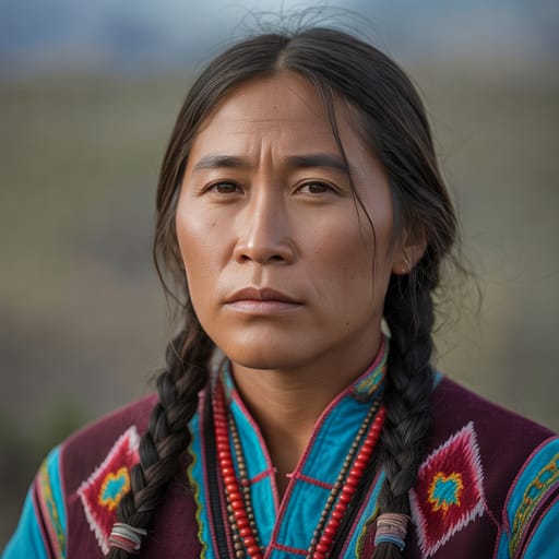Navajo, rendered by Ideogram 3.0 Turbo from the shared prompt, AI-generated adult subject