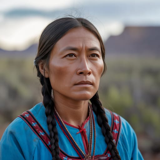 Navajo, rendered by Ideogram 3.0 Turbo from the shared prompt, AI-generated adult subject