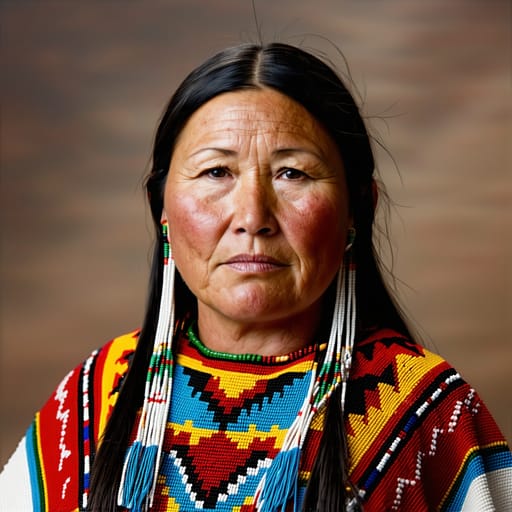 Navajo, rendered by Stable Diffusion 3.5 Large from the shared prompt, AI-generated adult subject