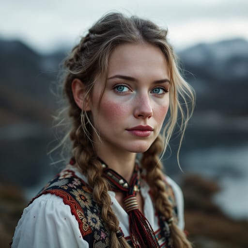 Norwegians, rendered by FLUX 1.1 Pro from the shared prompt, AI-generated adult subject