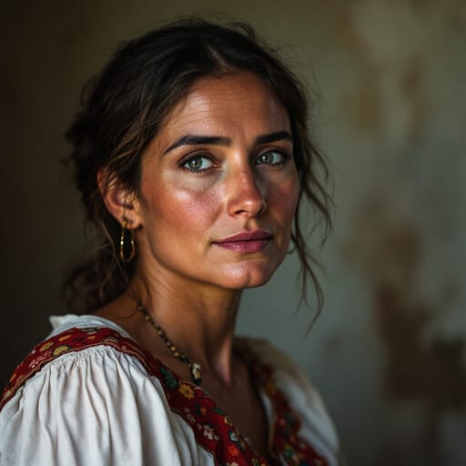 Occitans, rendered by FLUX 1.1 Pro from the shared prompt, AI-generated adult subject